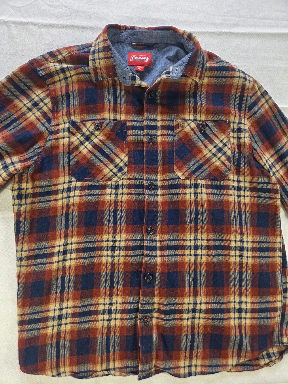 Coleman Plaid Flannel Button Up Shirt Men’s XL Outdoor Workwear